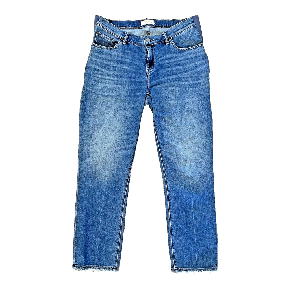 Hatch Boyfriend Maternity Jeans Indigo Under the Bump Stretch Size 27